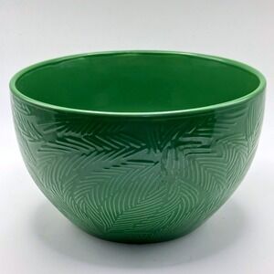DesignPac Bowl 6in Wide Green Embossed Palm Leaf Microwave Safe‎